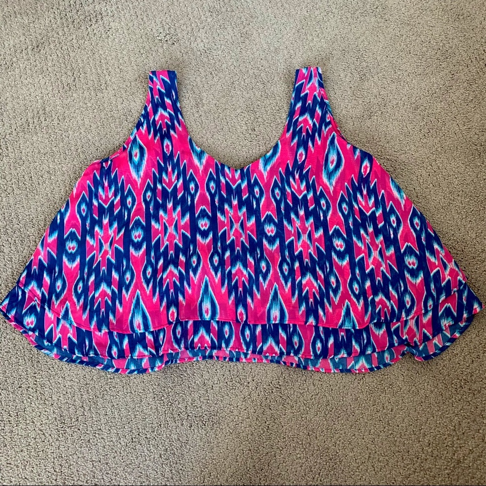 Patterned Flowy Tank Top